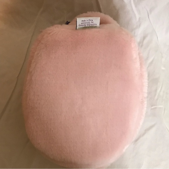 Vintage Plush Furry Pink Pig Head Case Zip Carry Handle Photo Album - Picture 7 of 8